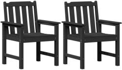 vidaXL Kerti Étkezőszék 2 db Fekete Hdpe