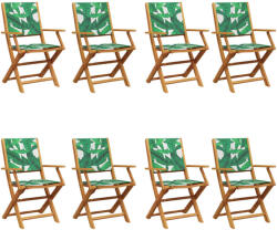 vidaXL 8 db Zöld Szövet És Tömör Fa Összecsukható Kerti Szék