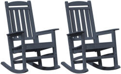 vidaXL Kerti Hintaszék 2 db Tengerészkék 70X92X107.5 cm Hdpe