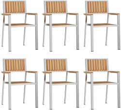 vidaXL Kerti Szék 6 db Barna 56x54, 5x87 cm Tömör Teakfa