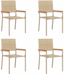 vidaXL Kerti Összecsukható Székek 4 db Krém És Barna