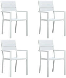 vidaXL 4 db Fehér Fautánzatú Hdpe Kerti Szék