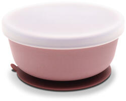 Lorelli Силиконова купа с ваккум и капак Lorelli - Natural, Deep Pink (10230640002)