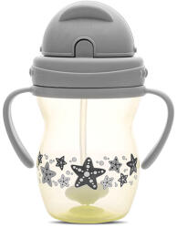 Lorelli Чаша с дръжки и сламка Lorelli - Baby Care, Grey & Yellow (10230600006)