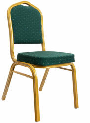King Home HEKATE bankettszék zöld mintás kárpittal arany kerettel (KHM-KH1501100391)