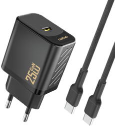 Dudao A27CEU PD 25W GaN SB-C Wall Charger with USB-C Cable - Black (A27CEU black)