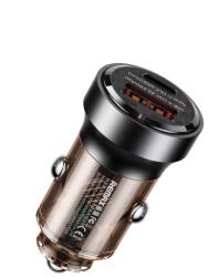 REMAX Incarcator auto rapid REMAX RCC338, PD+QC, 1 port USB-C, 1 port USB-A (RCC338) - pcone