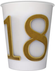  Happy Birthday 18 Gold Motifs papír pohár 8 db-os 250 ml (PKK772978) - aprotalpak