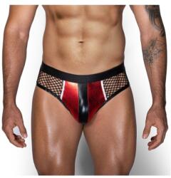  JOSHUA piros-fekete wetlook férfi alsó. Méret: S/M - diamondsexshop