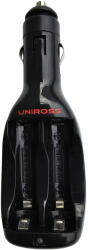 Uniross AA ceruza akku AAA mikro akku autó szivargyújtós elemtöltő (Uniross-Car-Charger-U0150798)