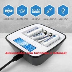 everActive NC1000M AA ceruza akku AAA mikro akku USB elemtöltő (everActive-NC1000M)
