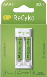 GP E211 Charger +2db 800mAh ReCyko HR03 AAA tölthető mikro elem B51211 (GP-Eco-E211-2-800-B51211)
