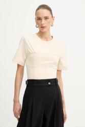 Patrizia Pepe pamut póló - bézs 38 - answear - 54 990 Ft