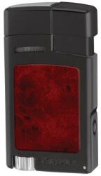 Xikar Forte Soft Flame Black Burl szivar öngyújtó kihajtható 7mm-es szivarfúróval - Fekete (524BKB)