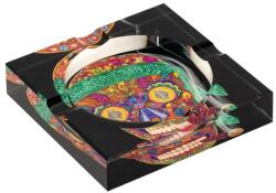 Humidor Supreme kristály szivar hamutál - 4 szivar részére, színes koponya mintával (CR-91-CAL)