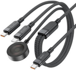 ACEFAST 3in1 Kábel USB-C - 2x USB-C + Qi - 1.2m 100W - Fekete (C6-11)