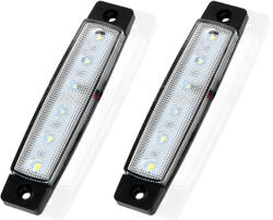 AUTOLIFE 25170 6LED-es szélességjelző - fehér - E-jel -12-24V (113505A-W) - akcio-shop
