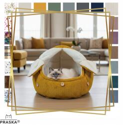 PRASKA - Eco Cats Collection Prága Kutya-macska bódé gombokkal Bonbon Fur 60x55cm Szőrmés színek (BONBON FUR)