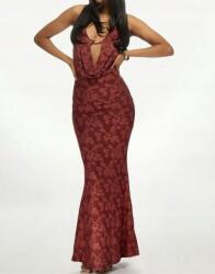 Missguided Mahagóni Ruha Maxi Illeszkedő Mély Nyakkivágással Missguided Textúra Xs