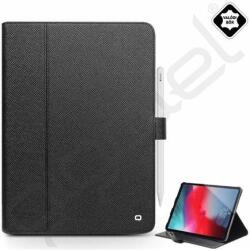 Qialino tok álló, valódi bőr (aktív FLIP, oldalra nyíló, asztali tartó, ceruza tartó) FEKETE