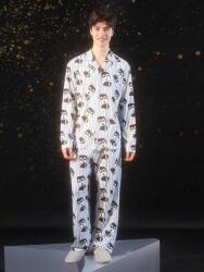 Shein Pászmányos Pizsama Nadrág Hosszú Ujjú Ing Mintás Shein XXL