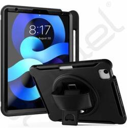 Silverline Defender műanyag telefonvédő (ütésállóság, kitámasztó, 360°, ceruza tartó + kézpánt) FEKETE