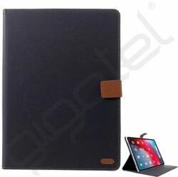 Roar SIMPLY LIFE tok álló, bőr hatású (FLIP, oldalra nyíló, asztali tartó, textil minta) FEKETE