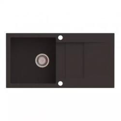 AXIS KITCHEN CASCADA 40 gránit mosogató automata dugóemelő, szifonnal, dark chocolate, beépíthető (AX-2069)