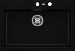 AXIS KITCHEN A-POINT 60 gránit mosogató automata dugóemelő, szifonnal, fekete, beépíthető (AX-1402)