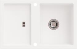 AXIS KITCHEN SLIDE 40 gránit mosogató automata dugóemelő, szifonnal, fehér, beépíthető (AX-1004)