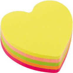 D. RECT Stick notes, 70 x 70 mm, 400 file, 5 culori neon, D. RECT Inima