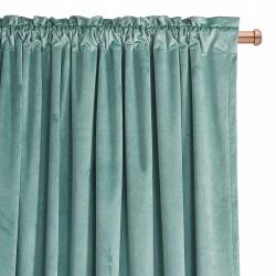 Flying Velúr szalagfüggöny Puha a hálószoba nappaliba Púder Zöld 140x250 (ZASLONA-WELUR-PUDROWA-ZIELEŃ)