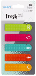SMART Index autoadeziv plastic 45x12 mm, 5 culori, SMART Fresh