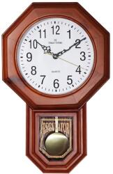 TIKO TIME ingás fa falióra, quartz, mahagóni színű (7596-8)