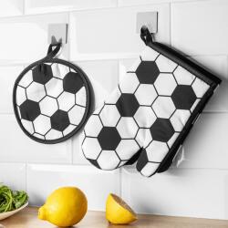 Giftspot Set Mănușă de Cuptor și Suport - Motiv Fotbal