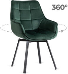 Mebel Elite Forgószék zöld bársony kárpittal - LUNA (ME-LUNA-Z-V-K)