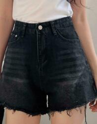 Dazy Fekete Klasszikus Rövid Farmer Rövidnadrág Cipzárral Dazy L