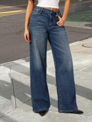 Forever 21 Sötétkék Klasszikus Hosszú Farmer Nadrág Széles Szárú Forever 21 30