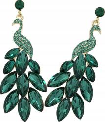  Női Lógós Fülbevaló Páva Zöld Strasszok (3625yuu)