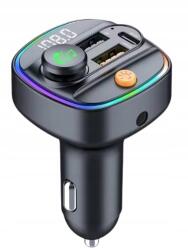  Fm rádió Bluetooth C4S fekete hordozható Led hangszóró 5W Aux Usb Tf (0810178890149)