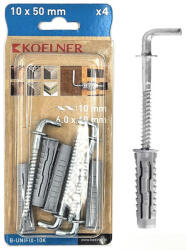  UNIFIX univerzális nylon dübel 10x50mm derékszögű kampóval 6x60mm