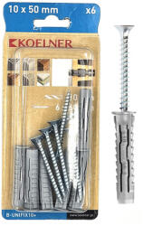 Koelner - Rawlplug UNIFIX univerzális nylon dübel 8x40mm süllyesztett fejű csavarral 5x60mm - bakonykotoelem - 272 Ft