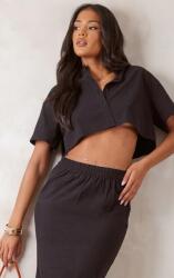 Prettylittlething Fekete Pamut Rövid Ing Gombos Gallér Prettylittlething 36