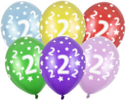  Lufi 30 cm 6 Darab/Csomag 2nd Birthday Metál Vegyes Színek (SB14M0020006)