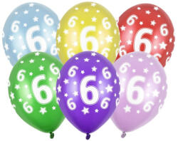  Lufi 30 cm 6 Darab/Csomag 6th Birthday Metál Vegyes Színek (SB14M0060006)