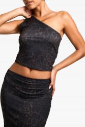 Boohoo Fekete-barna Klasszikus Aszimmetrikus Crop Top Egy Vállra Boohoo 40