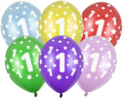  Lufi 30 cm 6 Darab/Csomag 1st Birthday Metál Vegyes Színek (SB14M0010006)