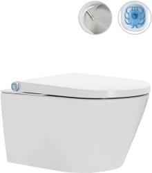 Cerano - fali WC beépített elektronikus bidével Cronus Standard, Vortex Rimless 180° + SoftClose ülőke - fényes fehér - 59, 3x38, 4 cm (CER-545632)