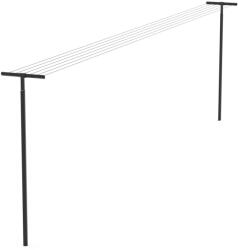 Brabantia HangOut Washing Lines kültéri oszlopos ruhaszárító kötél betonalap rögzítéssel, 50m, UV-álló szárítókötelek, alumínium, fekete - 262425 (262425) Ruhaszárító