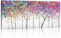  Nagy vászonkép, színes absztrakt festmény virágzó fák 50x120 cm (b0dczgjsv5)